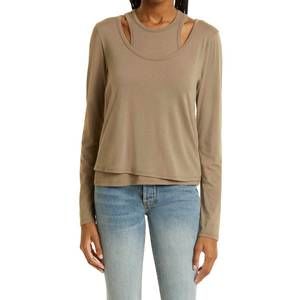 NEW PISTOLA leah cut out tee in mushroom